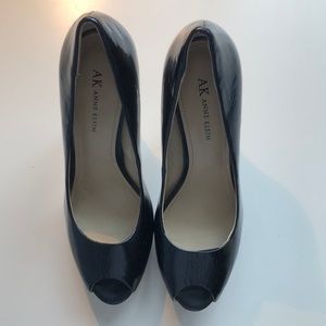 Anne Klein open toe navy heels
